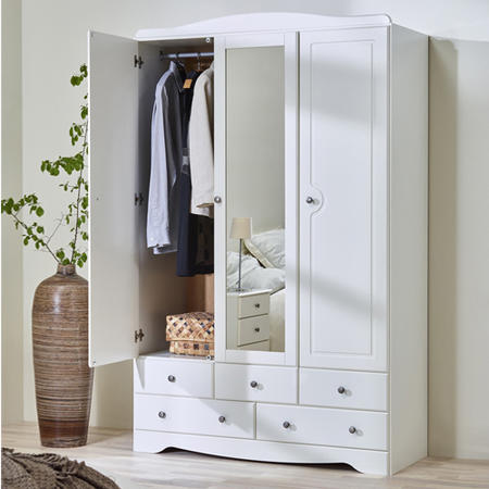 Steens Milford Triple Wardrobe in Soft White