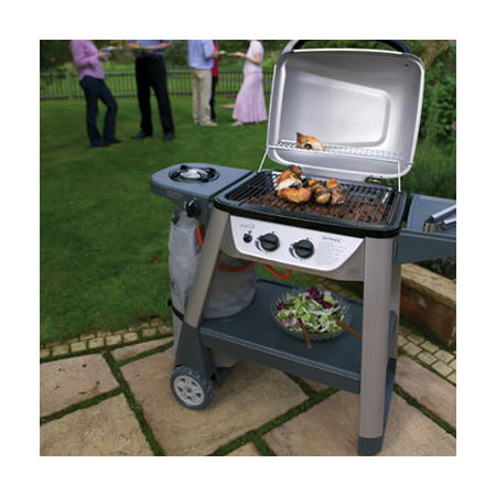 Outback Excel 300 - 2 Burner Gas BBQ Grill with Side Burner - Silver