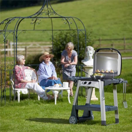 Outback Excel 300 - 2 Burner Gas BBQ Grill with Side Burner - Silver