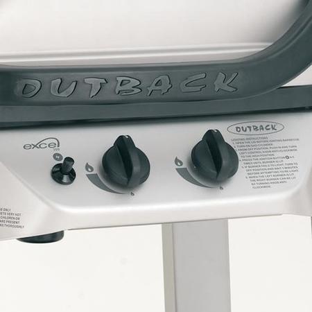 Outback Excel 300 - 2 Burner Gas BBQ Grill with Side Burner - Silver