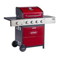 Outback Meteor - 4 Burner Gas BBQ Grill with Side Burner - Red Outback Meteor - 4 Burner Gas BBQ Grill with Side Burner - Red