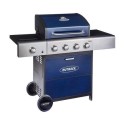 370699 Outback Meteor - 4 Burner Gas BBQ Grill with Side Burner - Blue