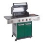 Outback Jupiter - 4 Burner Gas Hybrid BBQ Grill with Side Burner - Green