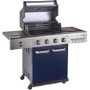 Outback Jupiter - 4 Burner Gas Hybrid BBQ Grill with Side Burner - Blue