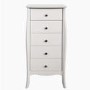 Steens Baroque Narrow 5 Drawer Chest in White 