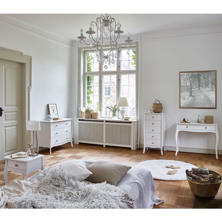 Steens Baroque Narrow 5 Drawer Chest in White 
