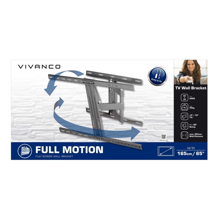 Vivanco Tilt & Swing TV Wall Bracket - Up to 65 Inch TVs