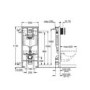 GRADE A1 - Grohe Solido 1.13m 3-in-1 Set Support Frame for Wall Hung WC with Black Flush Plate