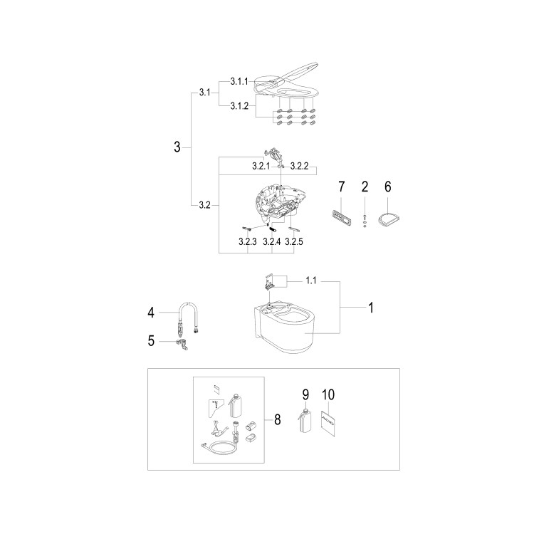 Wall Hung Smart Bidet Toilet - Grohe Sensia Arena