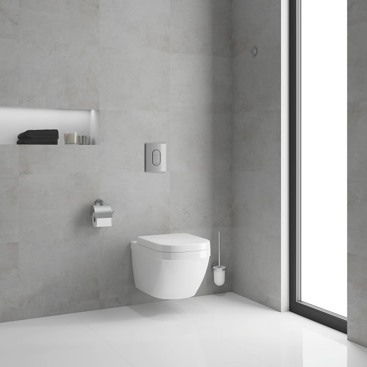 GRADE A1 - Grohe Solido 5in1 Euro Toilet Set - Wall Hung Toilet with Wall Frame and Concealed Cistern