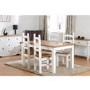 Dining Table with 4 Chairs in White & Solid Pine - Corona