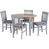Seconique Oxford Extending Dining Set in Grey/Natural Oak/Grey Fabric