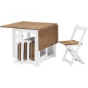 A1/400-401-146 ONLY OPENED - Santos Folding Dining Set in White and Pine