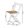 White and Pine Space Saving Dining Table and Chairs - Seats 4 - Santos