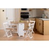 White and Pine Space Saving Dining Table and Chairs - Seats 4 - Santos