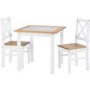 Seconique Salvador Tile Top Dining Table and 2 Chairs in White and Pine
