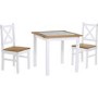 Seconique Salvador Tile Top Dining Table and 2 Chairs in White and Pine