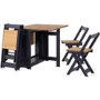 Navy and Pine Drop Leaf Dining Table Set with 4 Chairs - Seats 4 - Santos