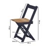 Navy and Pine Drop Leaf Table Set with 4 Chairs - Seats 4 - Santos