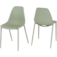 Set of 2 Sage Green Dining Chairs - Lindon