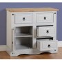 Corona Small Grey Sideboard with Sold Pine Top & Storage - Seconique
