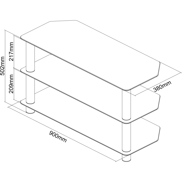 Techlink D80B Dais TV Stand for up to 50" TVs - Black