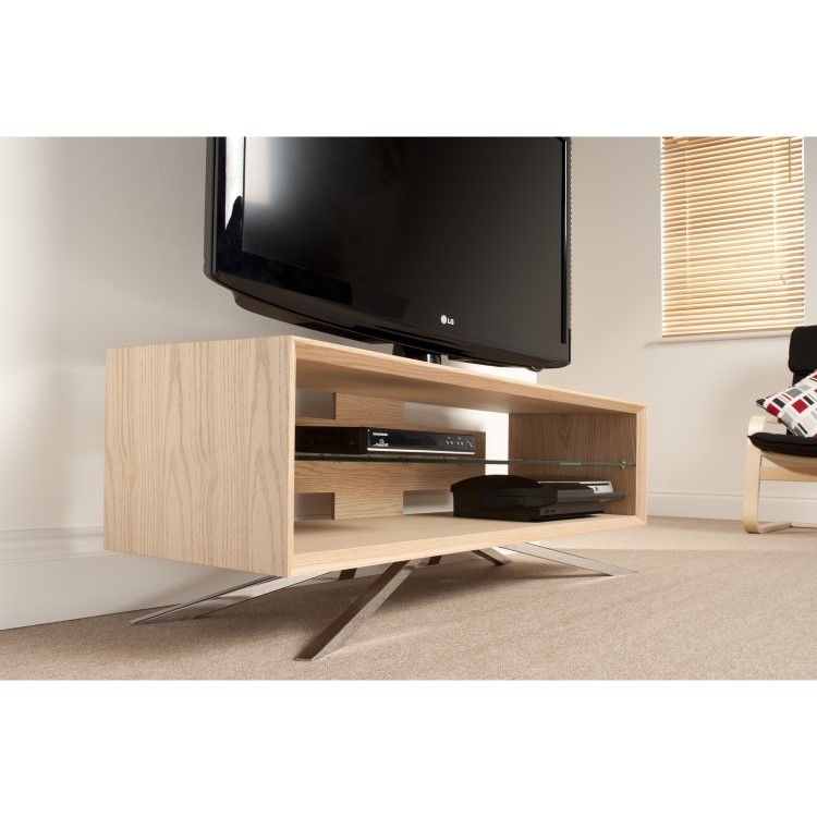 Techlink AA110L Arena TV Stand for up to 55" TVs - Light Oak