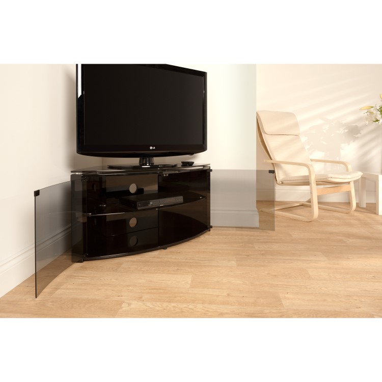 Techlink B6B Bench Corner TV Stand for up to 55" TVs - Black