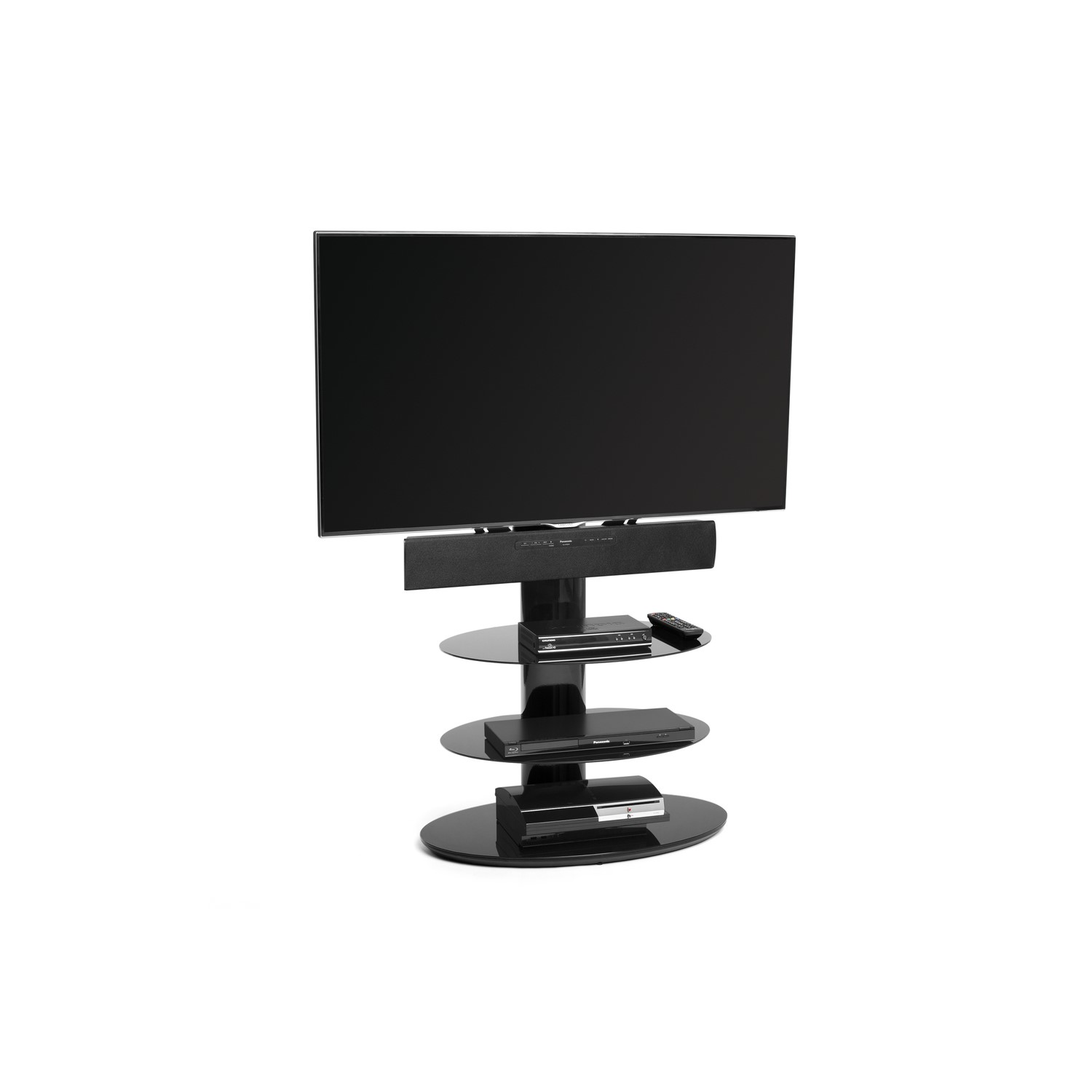Black tv stand with cheap bracket