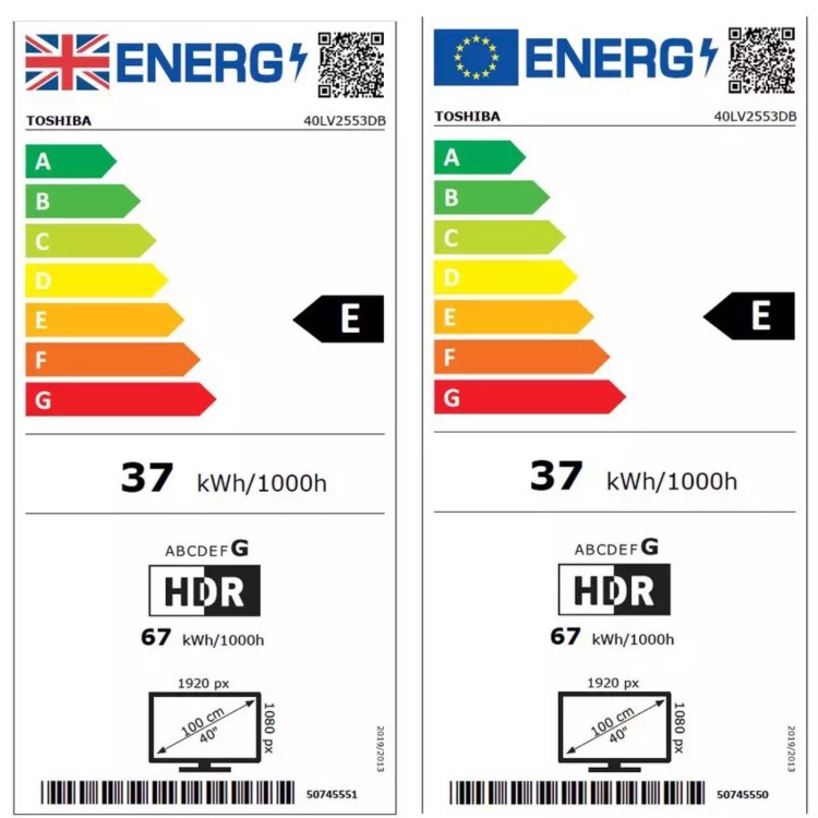 Refurbished Toshiba 40LV2553DB 40" Full HD Smart LED TV with HDR10 Dolby Audio & Freely Streaming