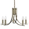 Chandelier with 5 Lights &amp; Antique Brass - Ascona