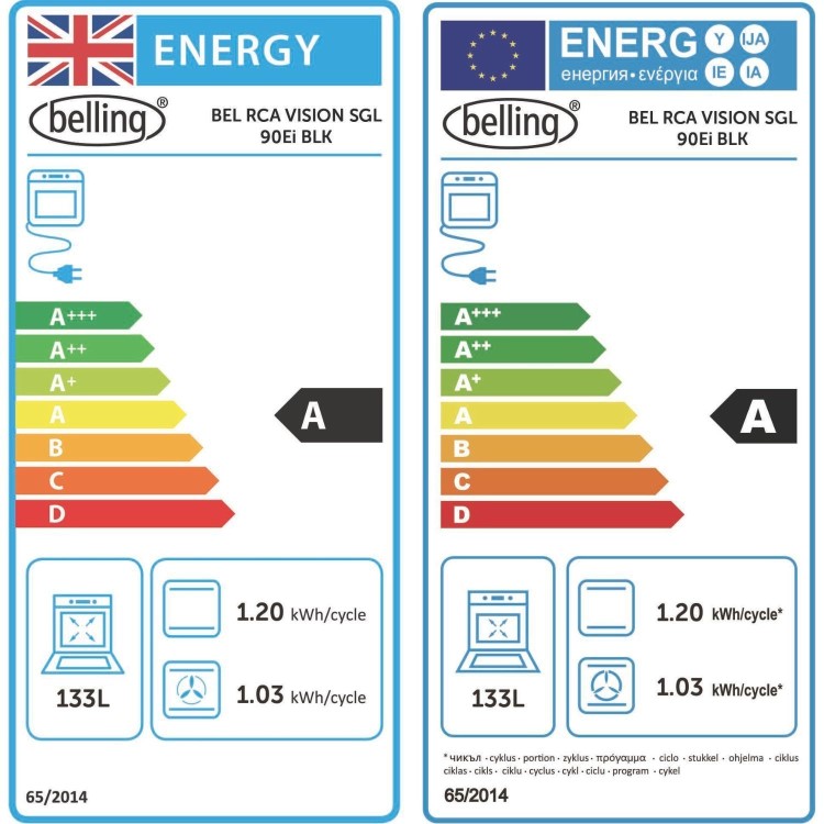 Belling Vision Single Cavity 90cm Electric Range Cooker - Black