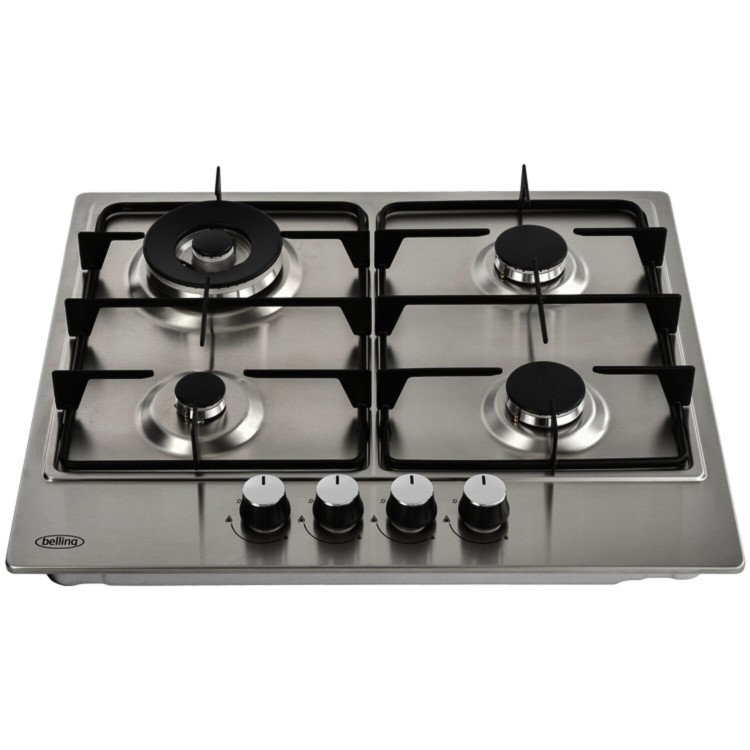 Refurbished Belling GHU602GC 60cm Front Control 4 Burner Gas Hob Stainless Steel