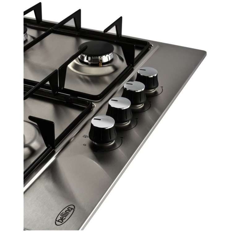 Refurbished Belling GHU602GC 60cm Front Control 4 Burner Gas Hob Stainless Steel