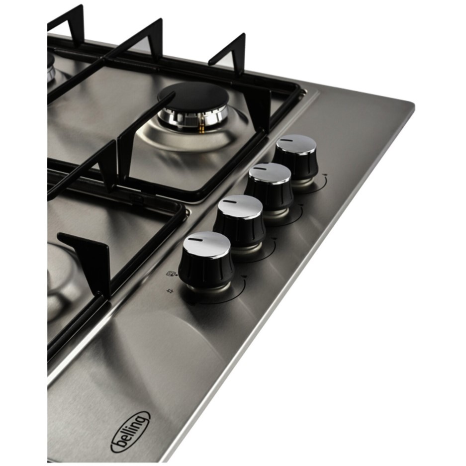 Belling GHU602GC 60cm Front Control Four Burner Gas Hob Stainless