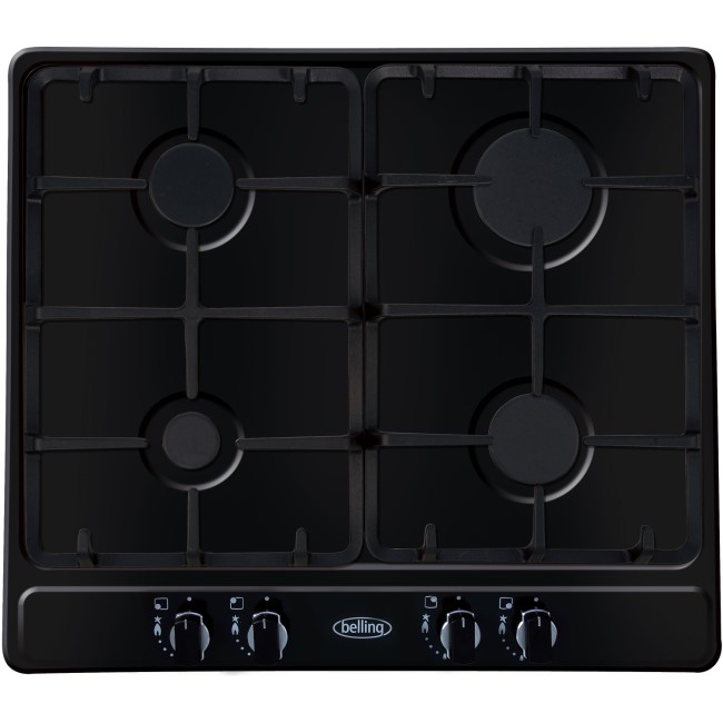 Belling GHU60GC 60cm Gas Hob With Cast Iron Pan Stands Black
