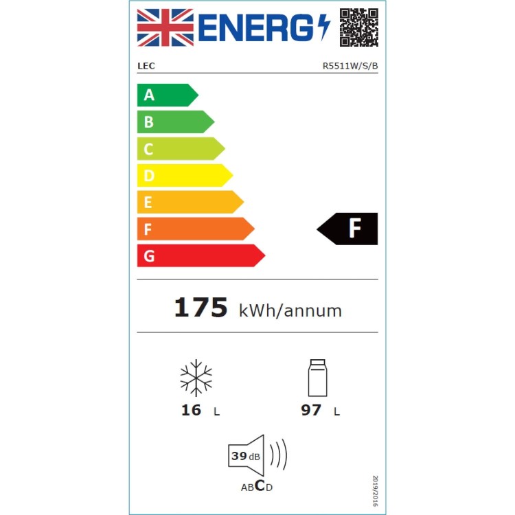 Lec 113 Litre Freestanding Fridge - Silver