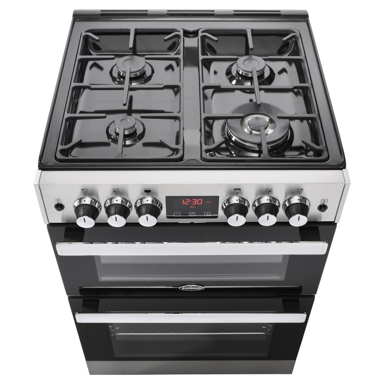 Refurbished Belling Cookcentre 60G 60cm Double Oven Gas Cooker Stainless Steel