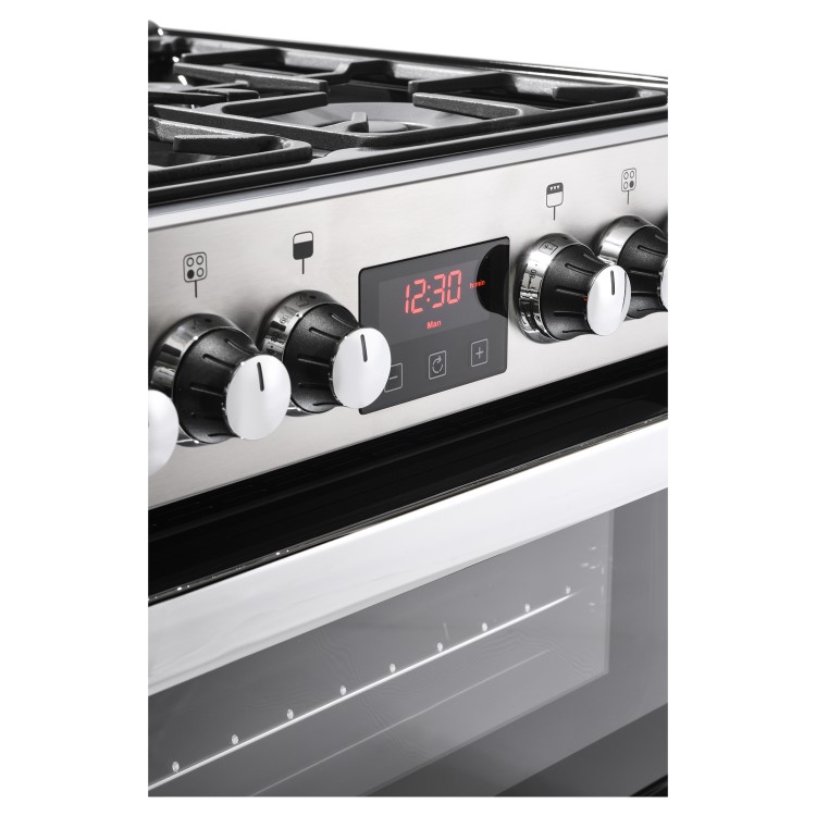 Refurbished Belling Cookcentre 60G 60cm Double Oven Gas Cooker Stainless Steel