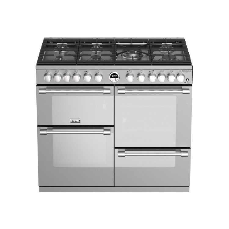 Refurbished Stoves Sterling S1000DF MK 100cm Dual Fuel Range Cooker Stainless Steel