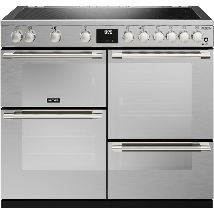 Refurbished Stoves Sterling Deluxe D1000Ei 444411471 100cm 5 Zone Induction Hob Electric Range Cooker