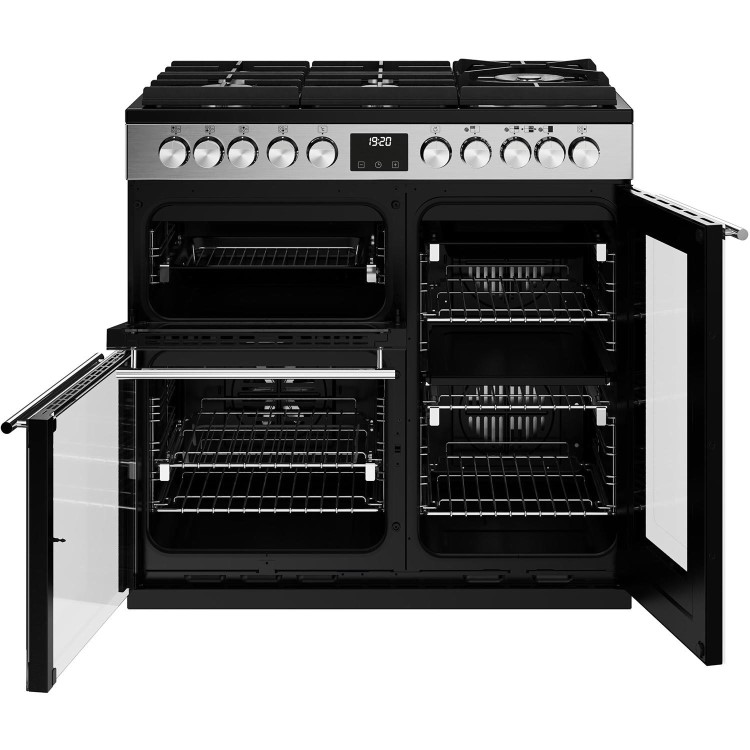 Stoves Precision Deluxe D900DF 90cm Dual Fuel Range Cooker - Stainless Steel