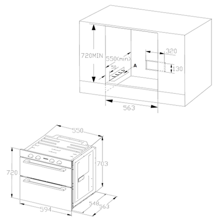Belling Built-Under Electric Double Oven - Stainless Steel