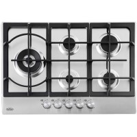 Belling 75cm 5 Burner Gas Hob With Cast Iron Pan Stands - Stainless Steel