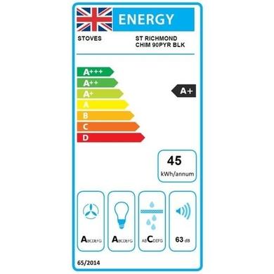 Refurbished Stoves Richmond 90PYR 90cm Chimney Cooker Hood - Black