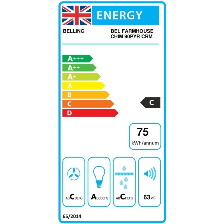 Belling 90cm FarmHouse Pyramid Chimney Cooker Hood - Cream