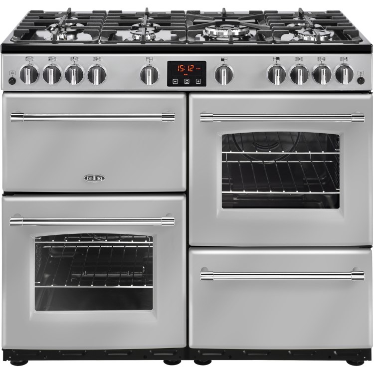 Belling Farmhouse X100G 100cm Gas Range Cooker - Silver