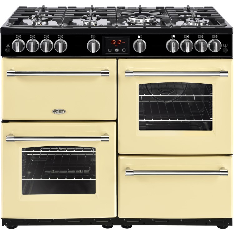 Belling Farmhouse X100G 100cm Gas Range Cooker - Cream