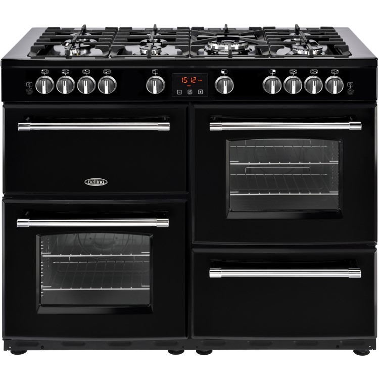 Refurbished Belling Farmhouse X110G 110cm Gas Range Cooker Black