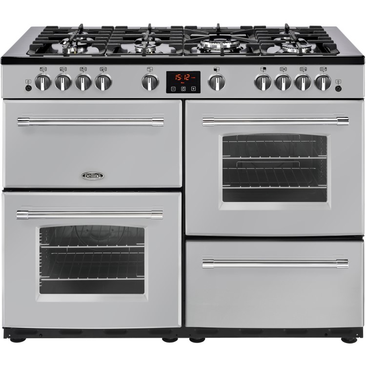 Refurbished Belling Farmhouse 110G 110cm Gas Range Cooker Silver